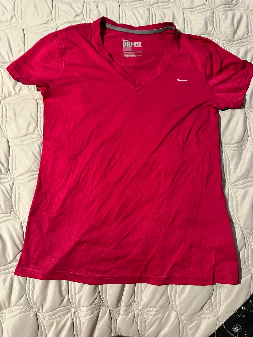 Nike Women's Short-Sleeve V-Neck Tee in Bright Pink